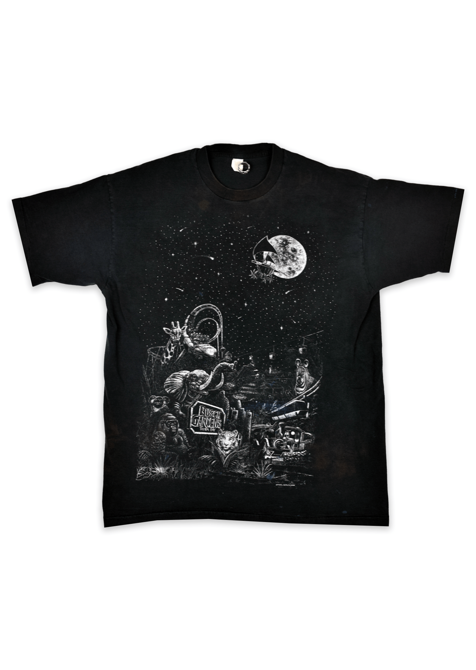 Vintage 1995 Busch Gardens Animals Space Aop Tee