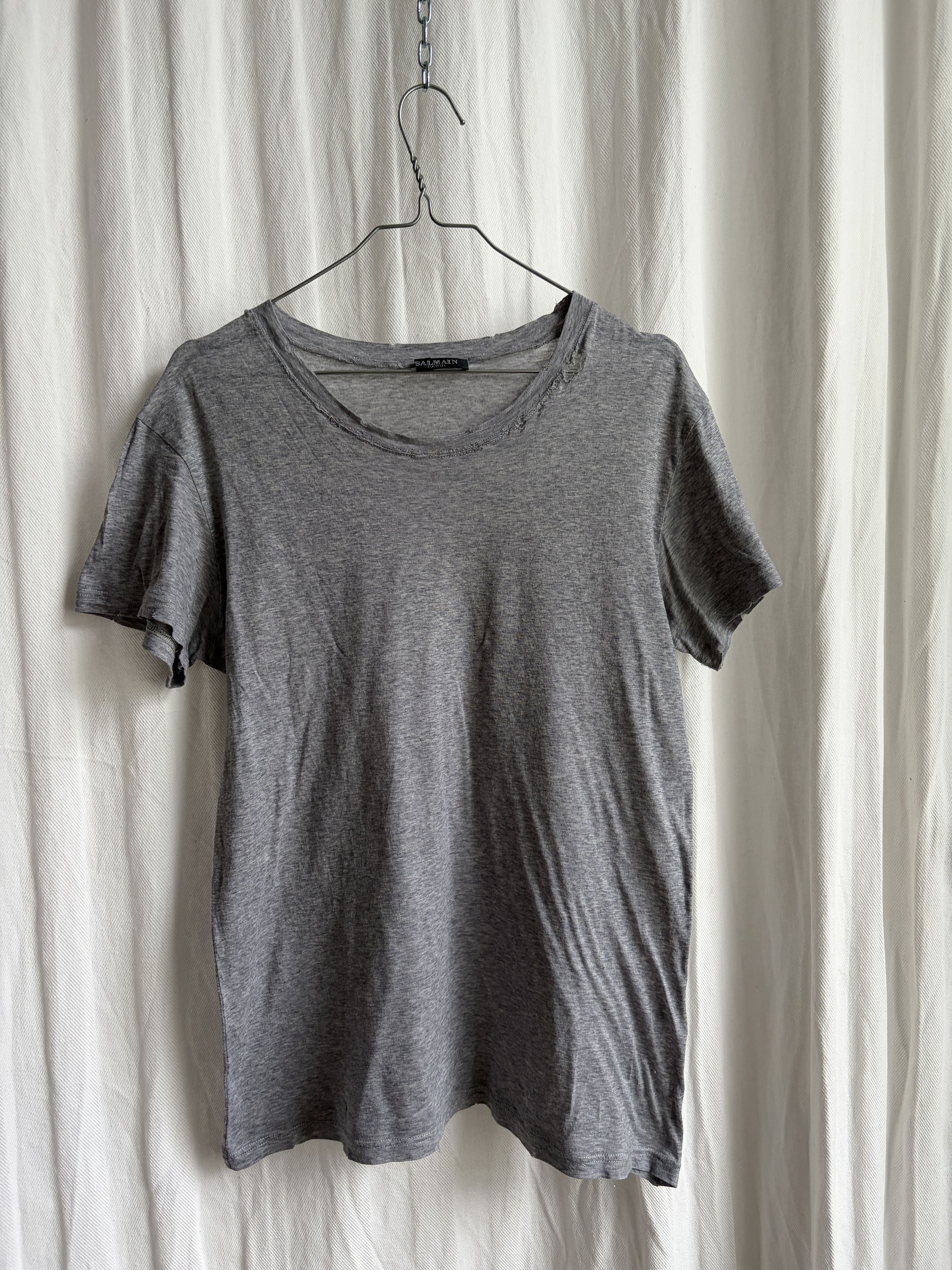 Balmain Ss10 Lightweight Distressed T Shirt Hoodie, Sweatshirt | FlexRushtees.com