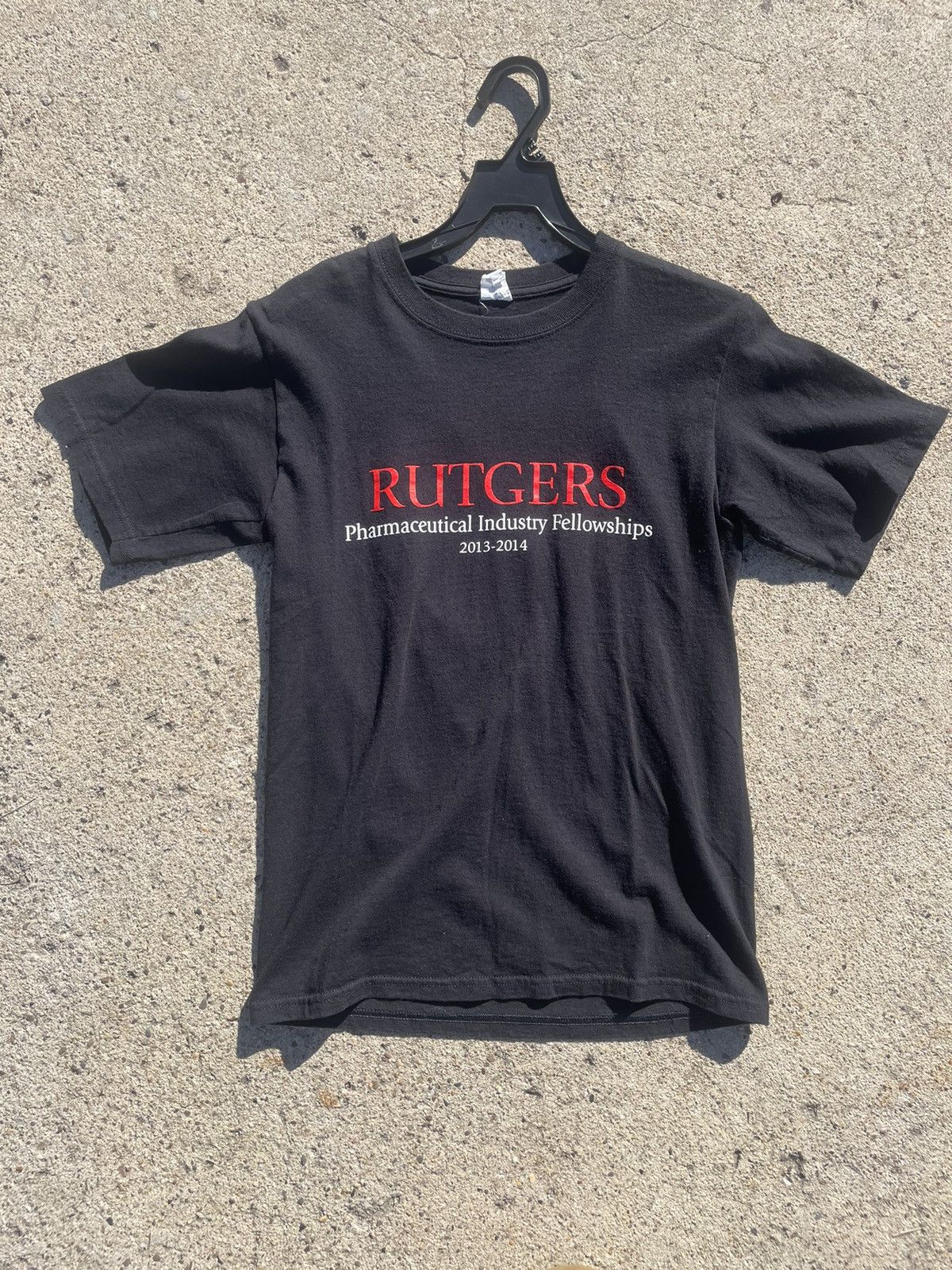 Vintage Anvil Heavy Cotton Tee Black Rutgers Pharmaceutical