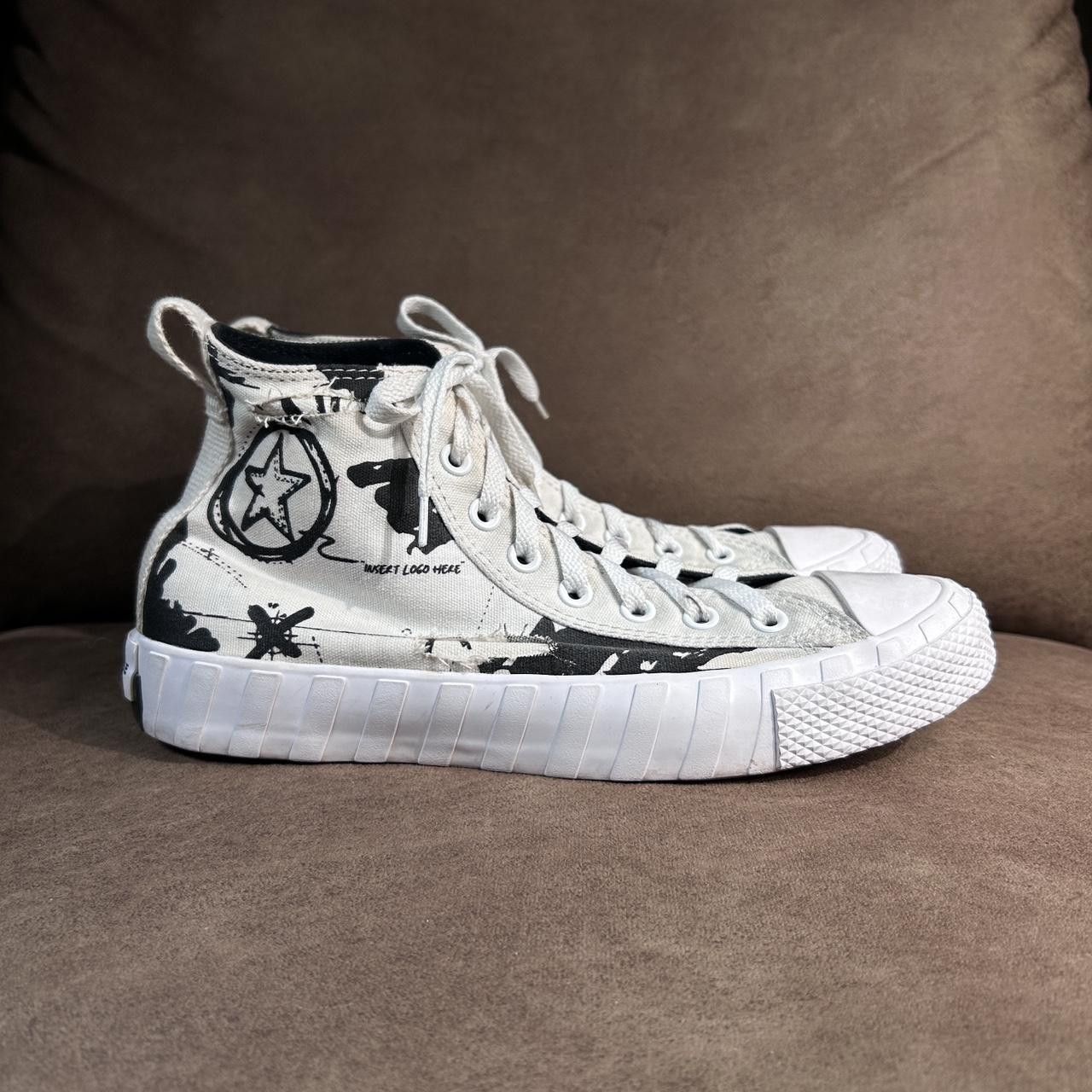 Converse Unt1tl3d Script Print White Mens Size 8