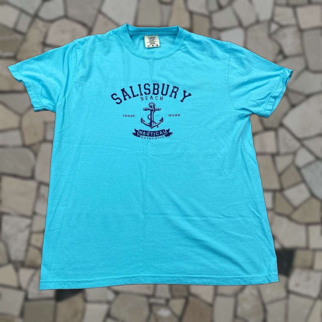 Nautica T Shirt Men Beach Blue Adult Medium