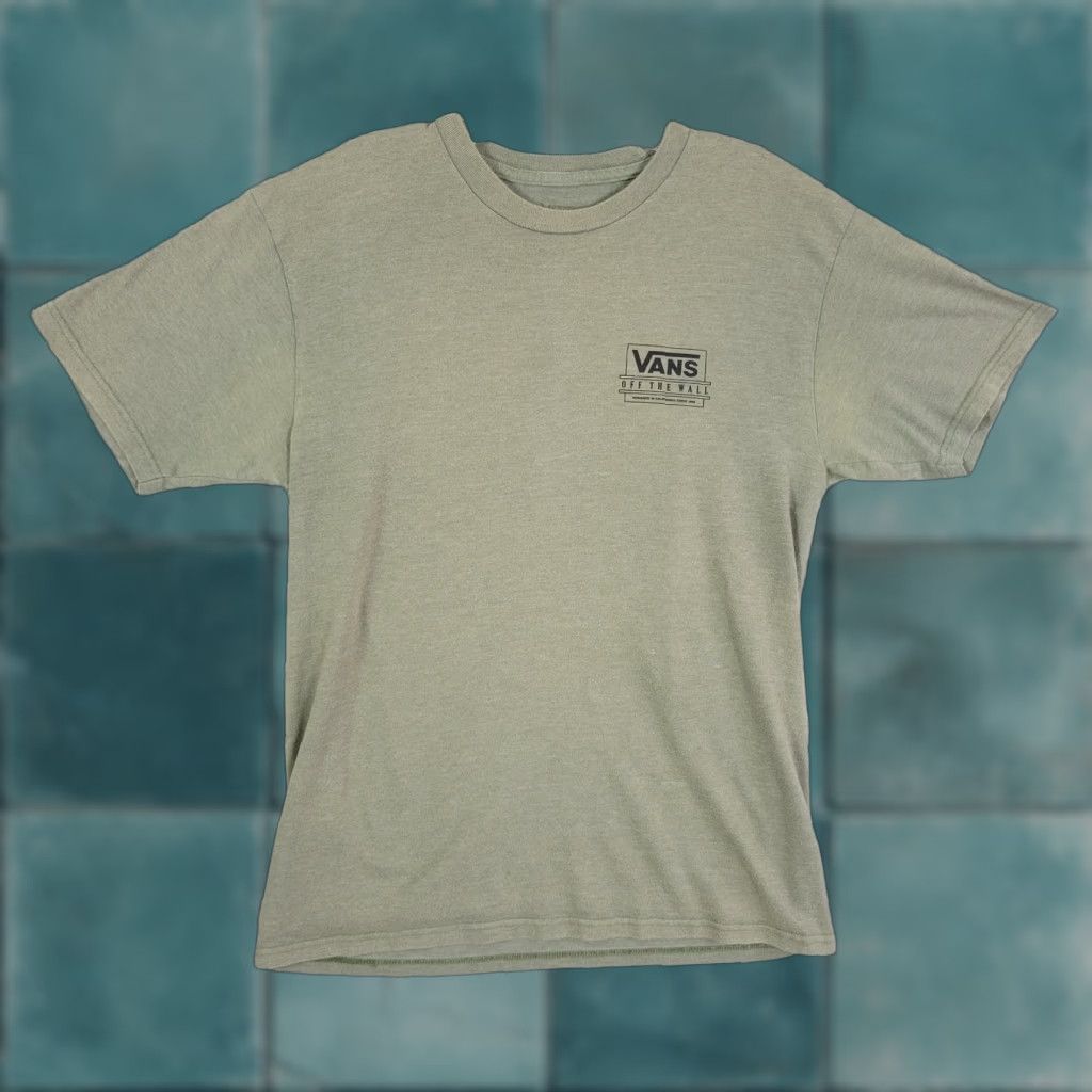 Vans T Shirt Mens Medium Green Off The Wall Classic Fit Skater Skateboard 1966 90s Retro Punk C