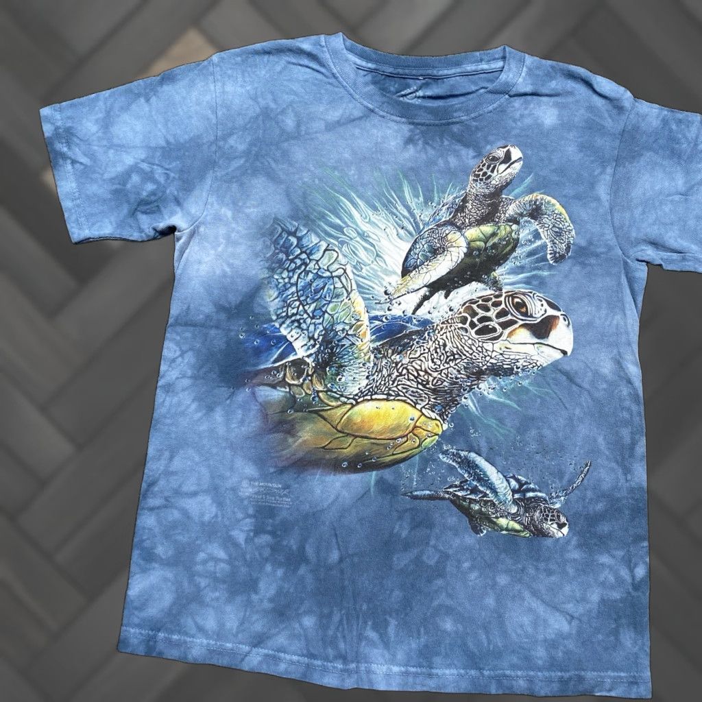 Mountain The Mountain Sea Turtles T Shirt Youth Large Blue Short Sleeve Crew Neck Kids Unisex 20