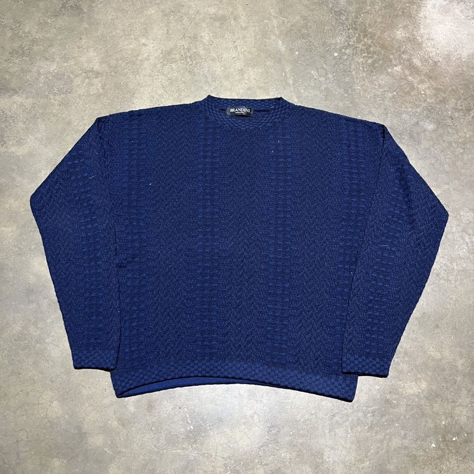 Vintage 90s Brandini Blue Black Wool Boxy Sweater T-Shirts, Hoodie, Sweatshirt | AU16VibeMintTees.com