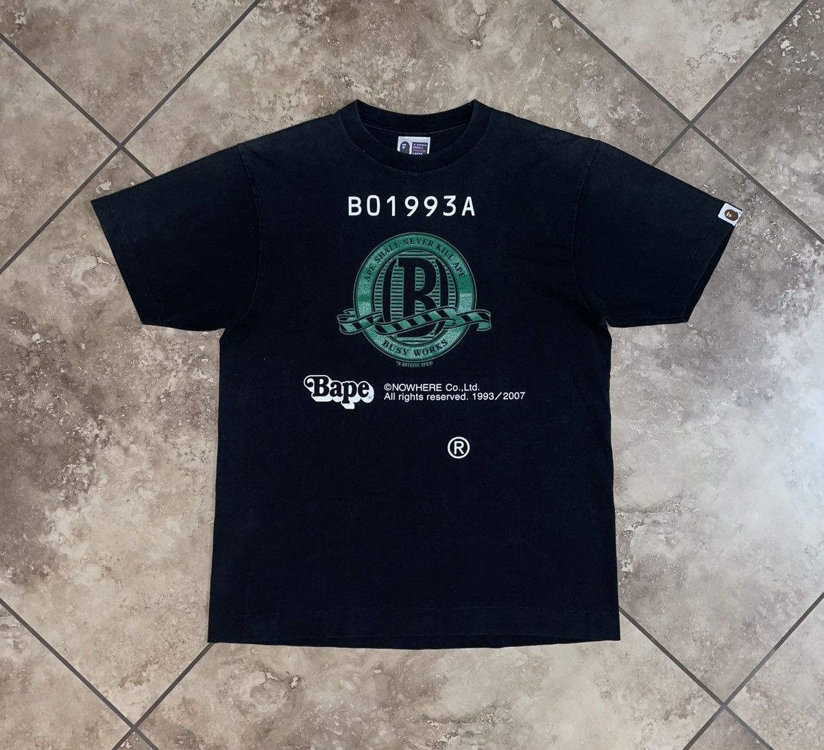 Bape 2007 Vintage A Bathing Ape Bape Busy Works Money Tee Medium Hoodie, Sweatshirt | FlexRushtees.com