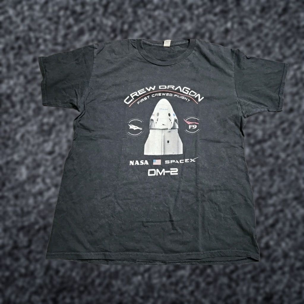 Crew Dragon Dm 2 First Crewed Flight T Shirt Mens Xl Black Space Graphic