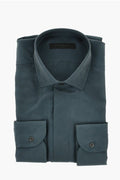 Corneliani Code Silk Shirt With French Collar Hoodie, Sweatshirt | FlexRushtees.com