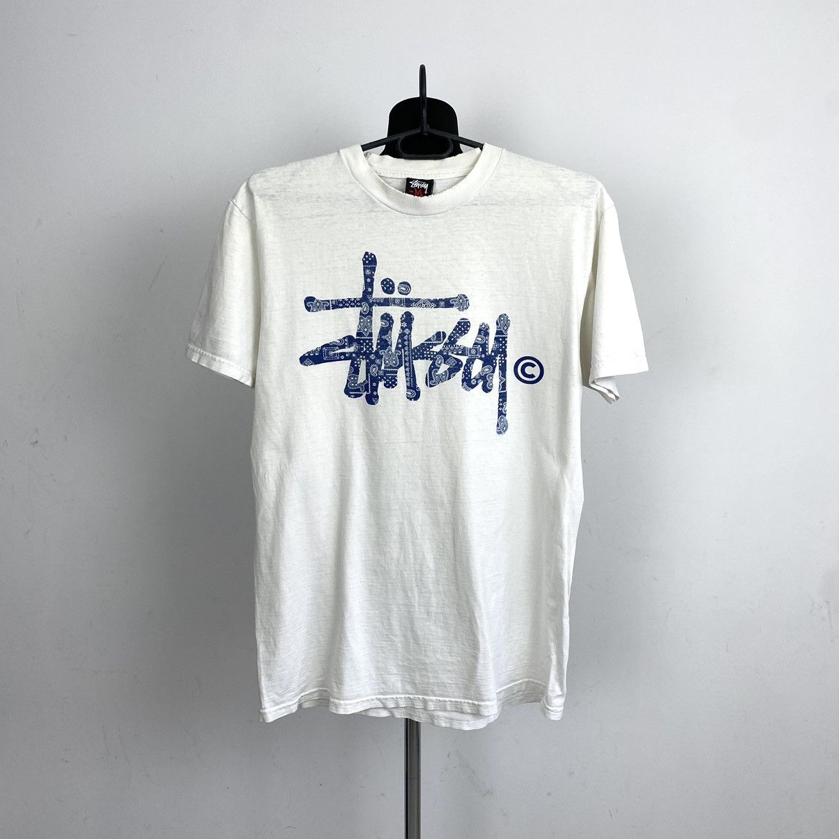 Vintage Stussy T Shirt Made In Mexico Cotton White Big Logo Hoodie, Sweatshirt | FlexRushtees.com