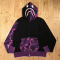 Purple Camo Shark Full Zip Hoodie A Bathing Ape T-Shirts, Sweatshirt | FlexRushtees.com