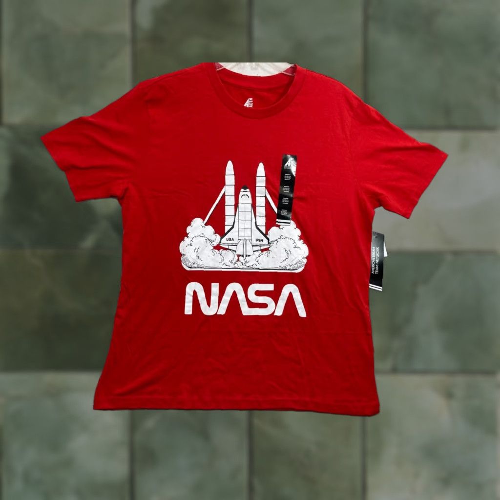 Nasa Space Shuttle T Shirt Men S Large Red Rocket Launch Stars Graphic Nwt