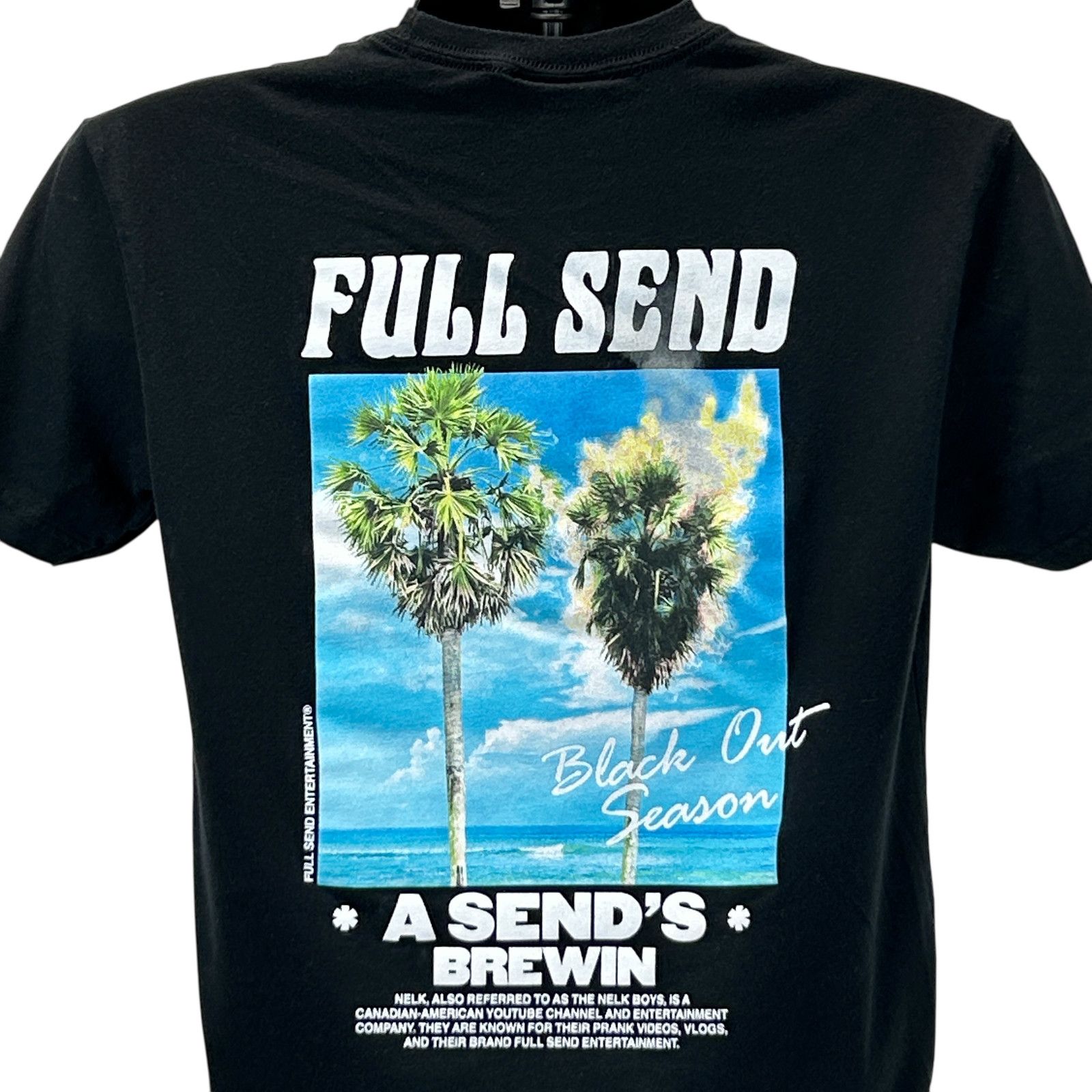 Send Full Send Nelk Boys T Shirt Black Out Season M Medium Hoodie, Sweatshirt | FlexRushtees.com