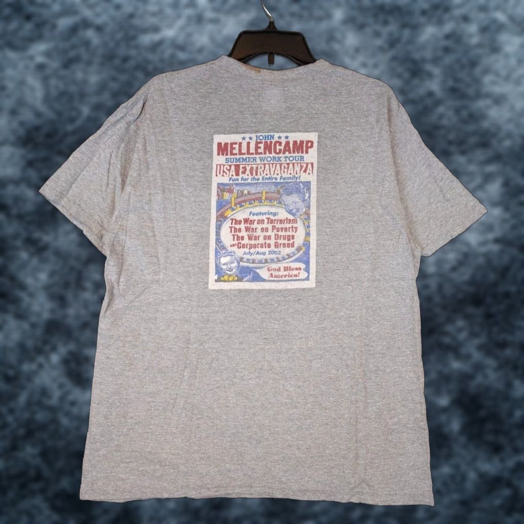 Anvil 2002 John Mellencamp Summer Work Tour Shirt Mens Medium 100 Cotton Hoodie, Sweatshirt | FlexRushtees.com