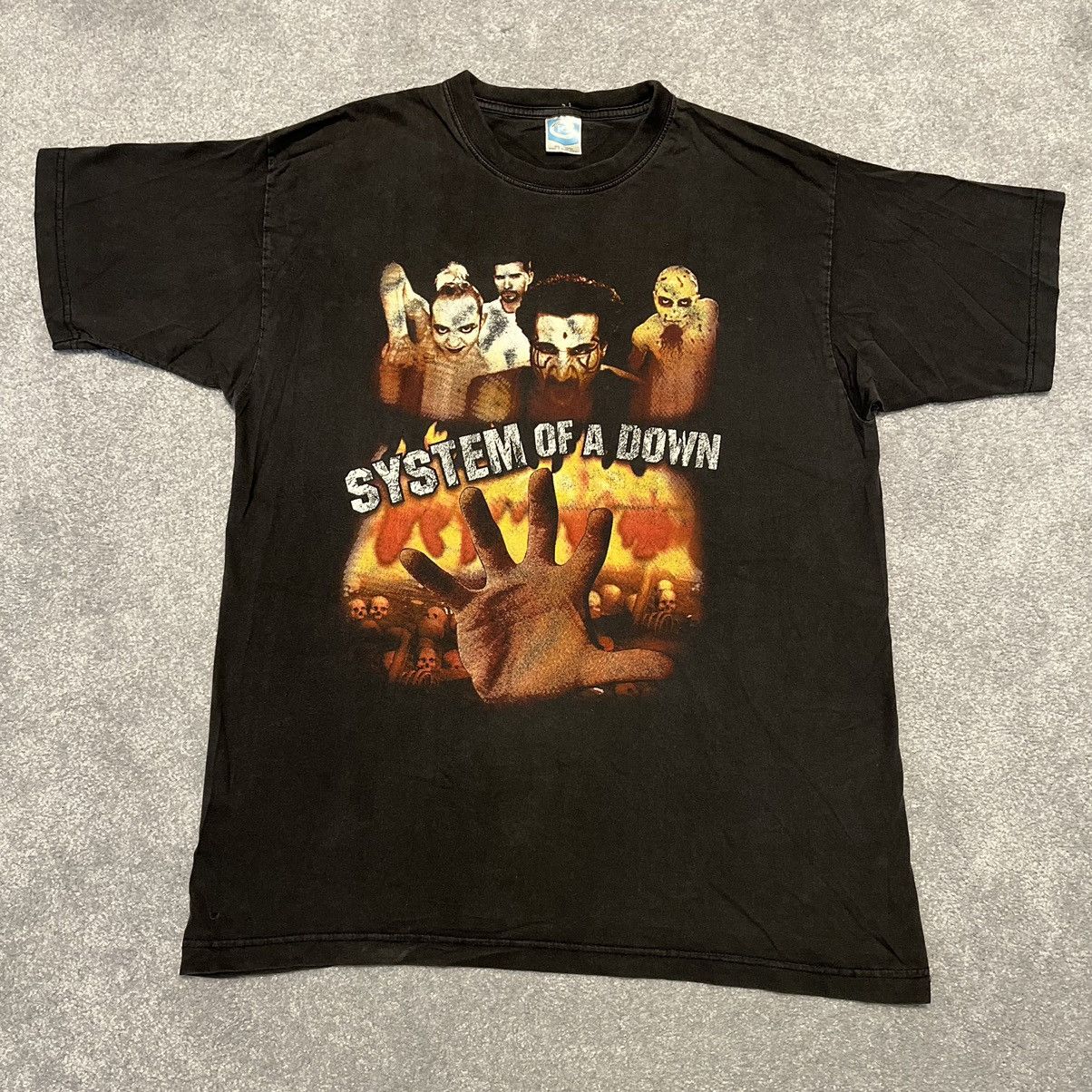 Band Tees Rare Vintage 90s System Of A Down Tour Band Graphic T Shirt Hoodie, Sweatshirt | FlexRushtees.com