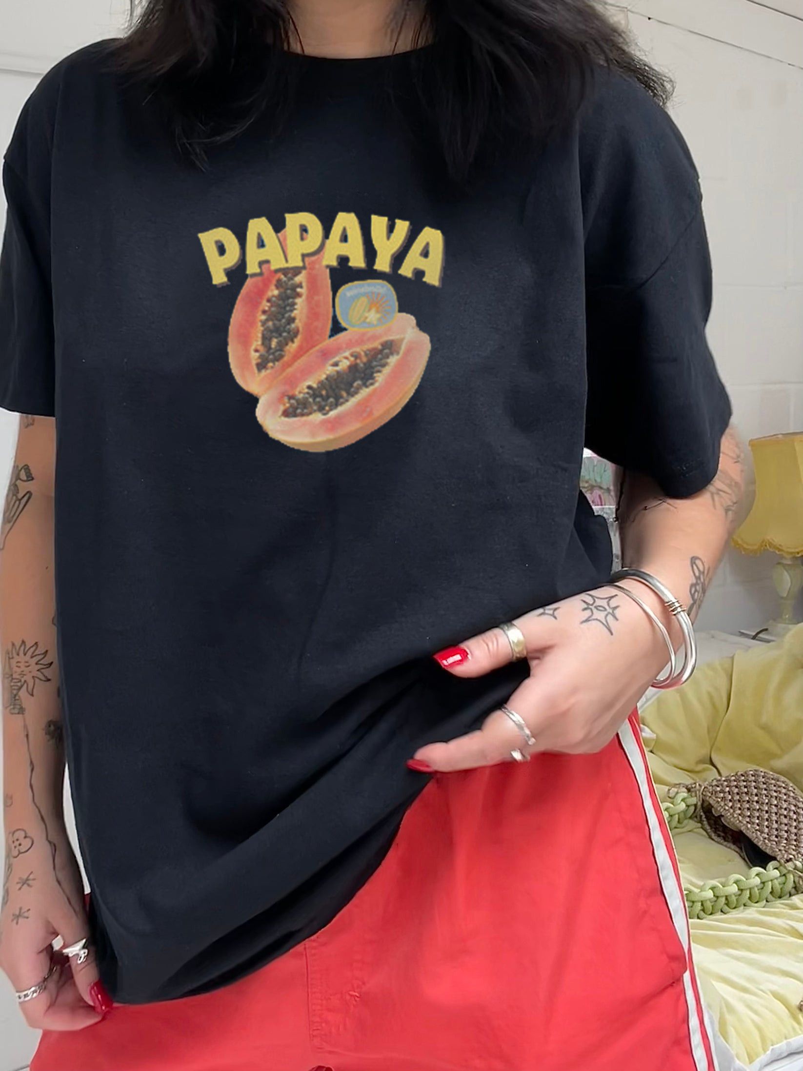 Vintage Papaya Tee Tropical Graphic T Shirt