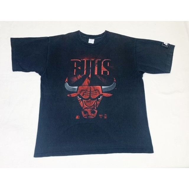 Vintage 90s Starter Chicago Bulls T Shirt Black Basketball