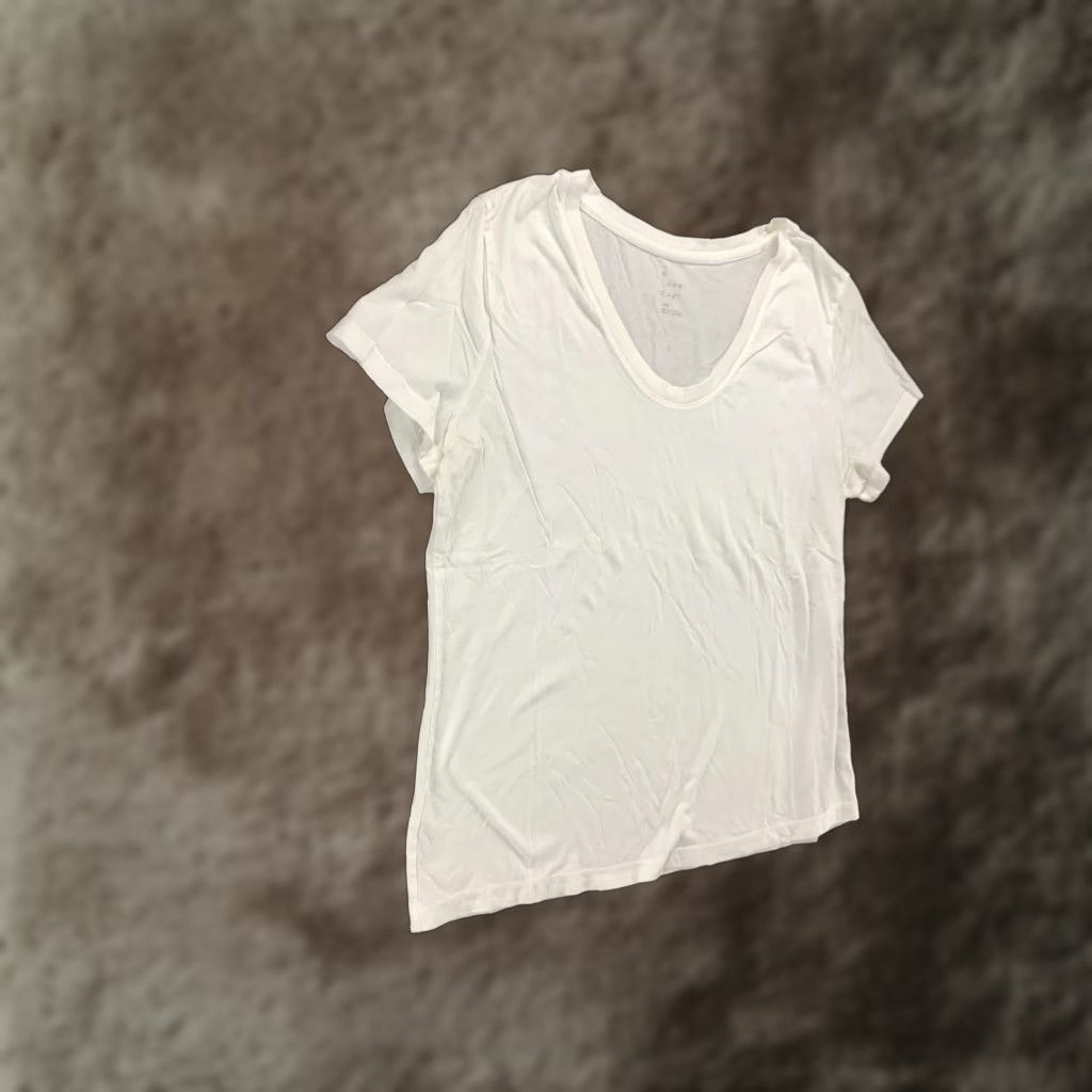 Vintage A New Day Women S T Shirt Large White Cotton Modal Scoop Neck Short Sleeve Casual Tee Spring