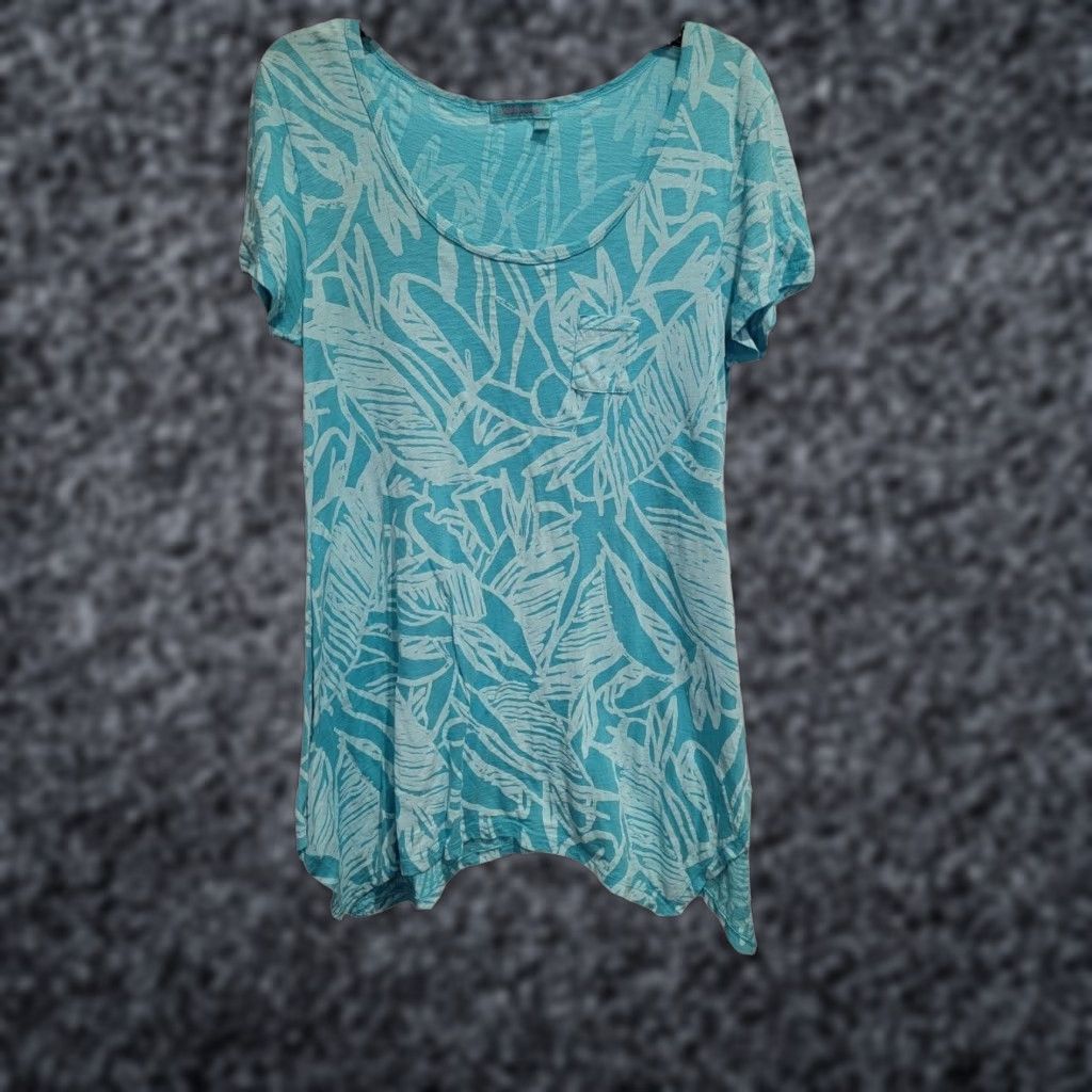 Vintage Fresh Produce Women S Tunic Top Size M Green Casual Knit T Shirt Summer Spring Fall