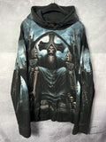 Vintage 3d Spiral Gothic Skeleton Throne Big Printed Hoodie T-Shirts, Sweatshirt | FlexRushtees.com