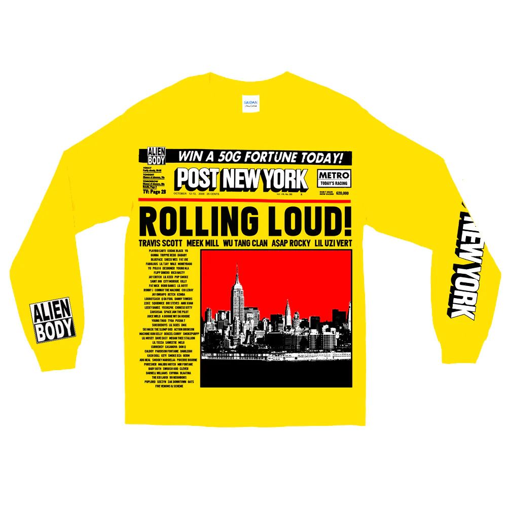 Loud Rolling Loud X Alien Body Nyc 19 Post Show Tee