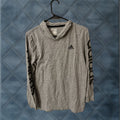 Vintage Adidas The Go To Tee Boys Gray Long Sleeve Hooded T Shirt Logo Size Large Kids Active