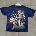 Mountain Vtg The Mountain T Shirt Mens L Blue Wolves Flag Nature Tie Dye Og Brown Tag Usa Shirt