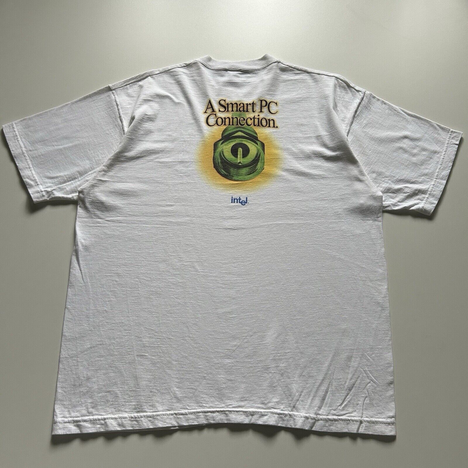 Vintage 90s Intel Pc Connection Computer Promo T Shirt Xl Hoodie, Sweatshirt | FlexRushtees.com