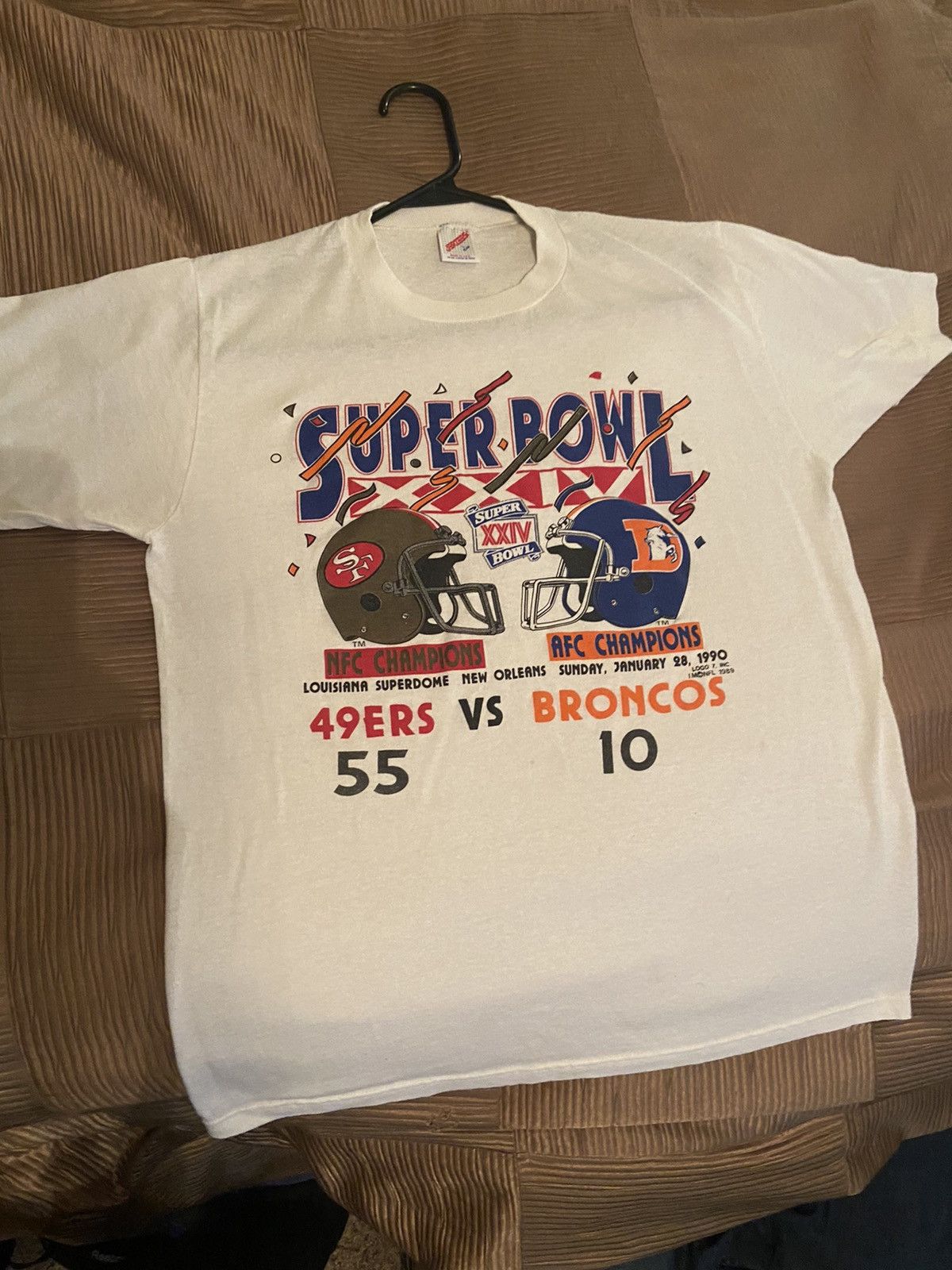 Vintage 1990 49ers Vs Broncos Superbowl Shirt