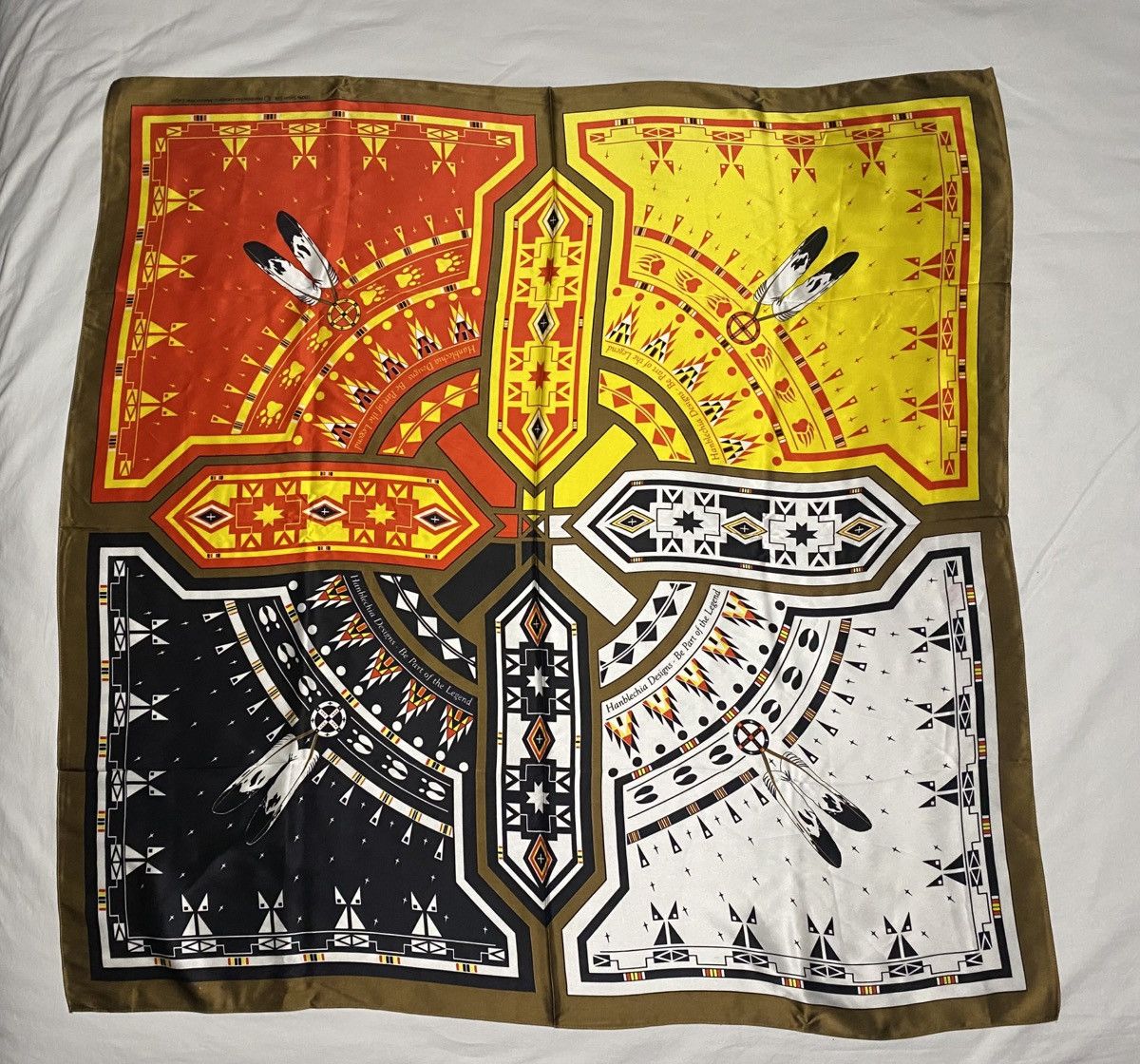 Other Hanblechia Designs Melvin War Eagle 100 Silk Scarf Native