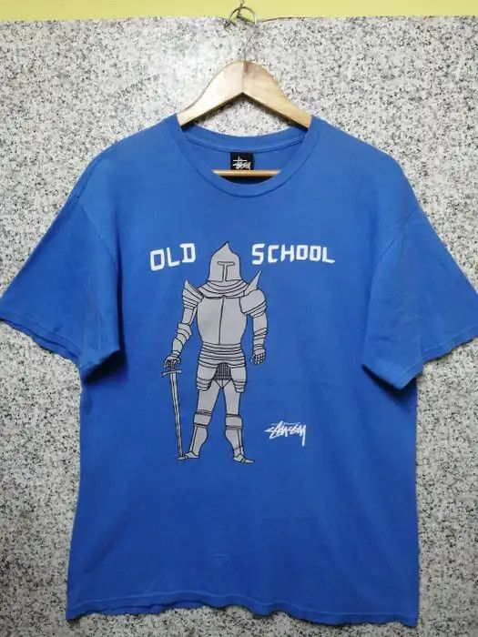 Vintage Stussy X David Shrigley Old School Armor Tee Hoodie, Sweatshirt | FlexRushtees.com