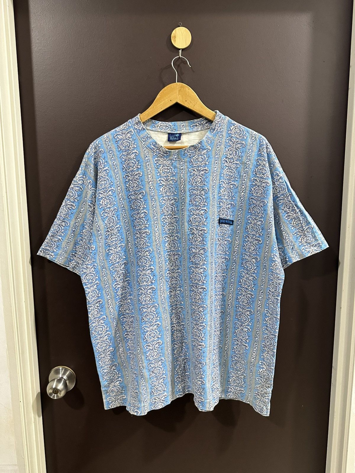 Vintage 1990 Local Motion Surf Tribal Patterned Tee