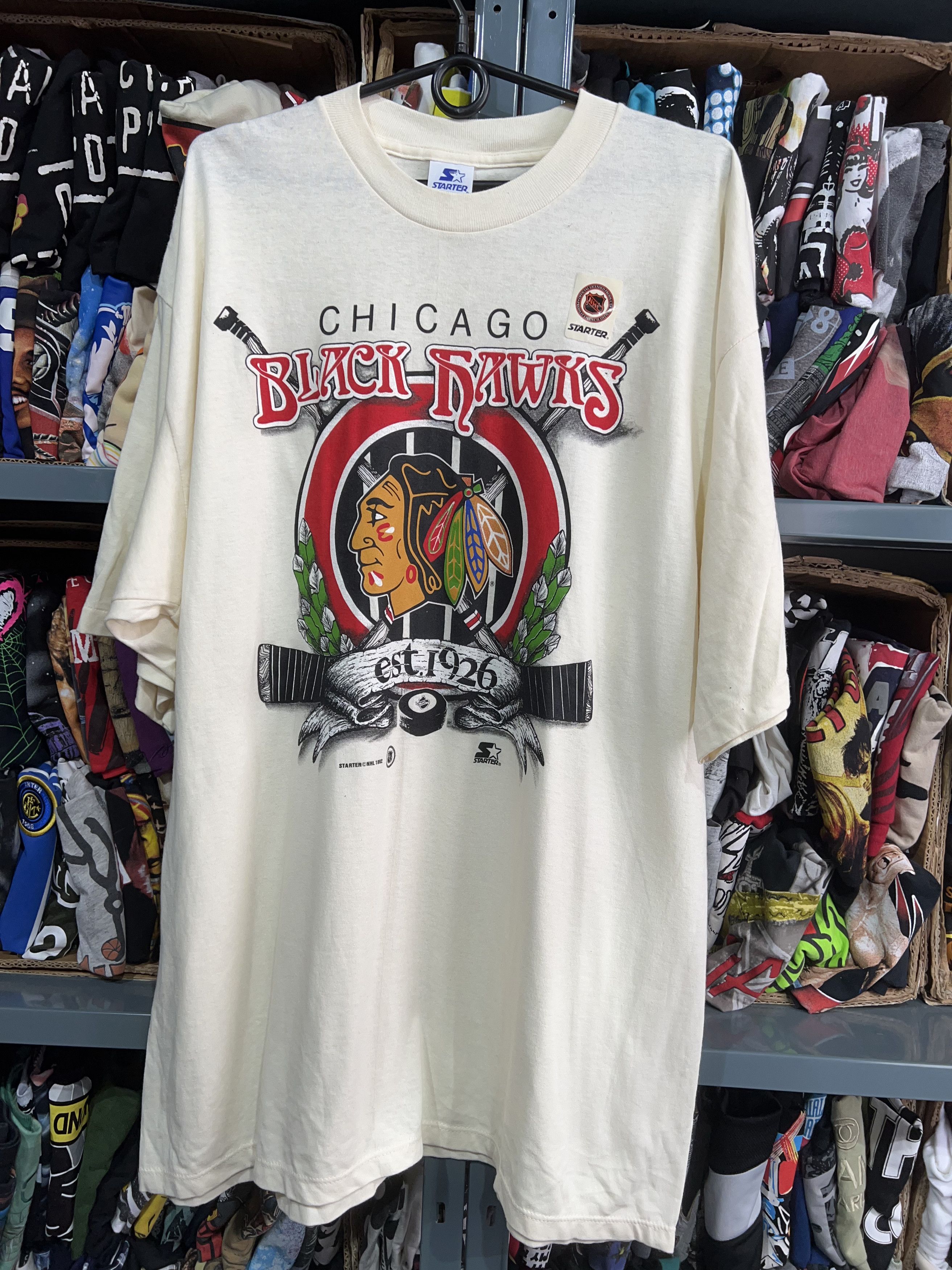 Starter X Vintage Chicago Blackhawks Vintage 1992 T Shirt Starter Usa Made