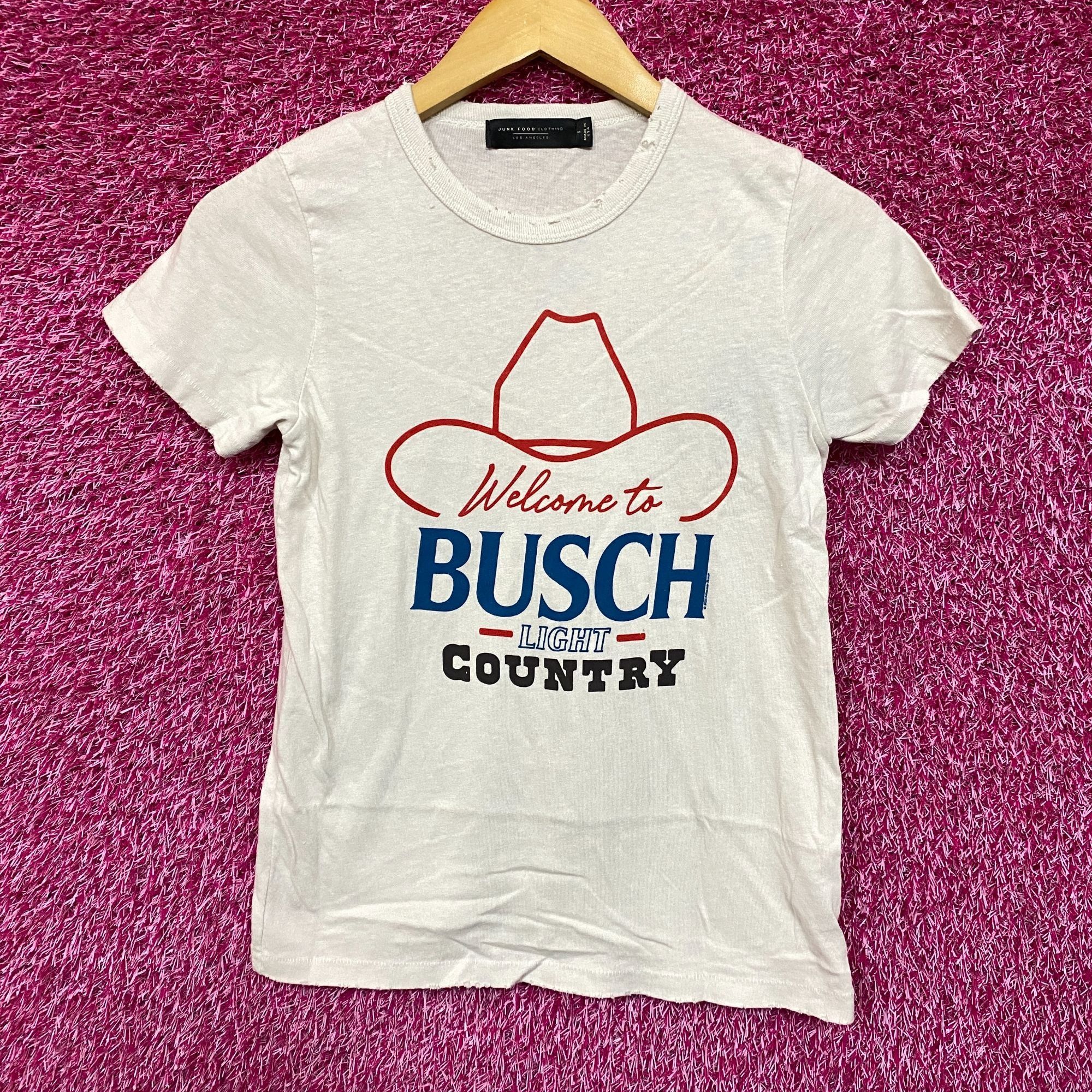 Junk Food Welcome To Busch Light Country Vintage Style T Shirt Small Hoodie, Sweatshirt | FlexRushtees.com