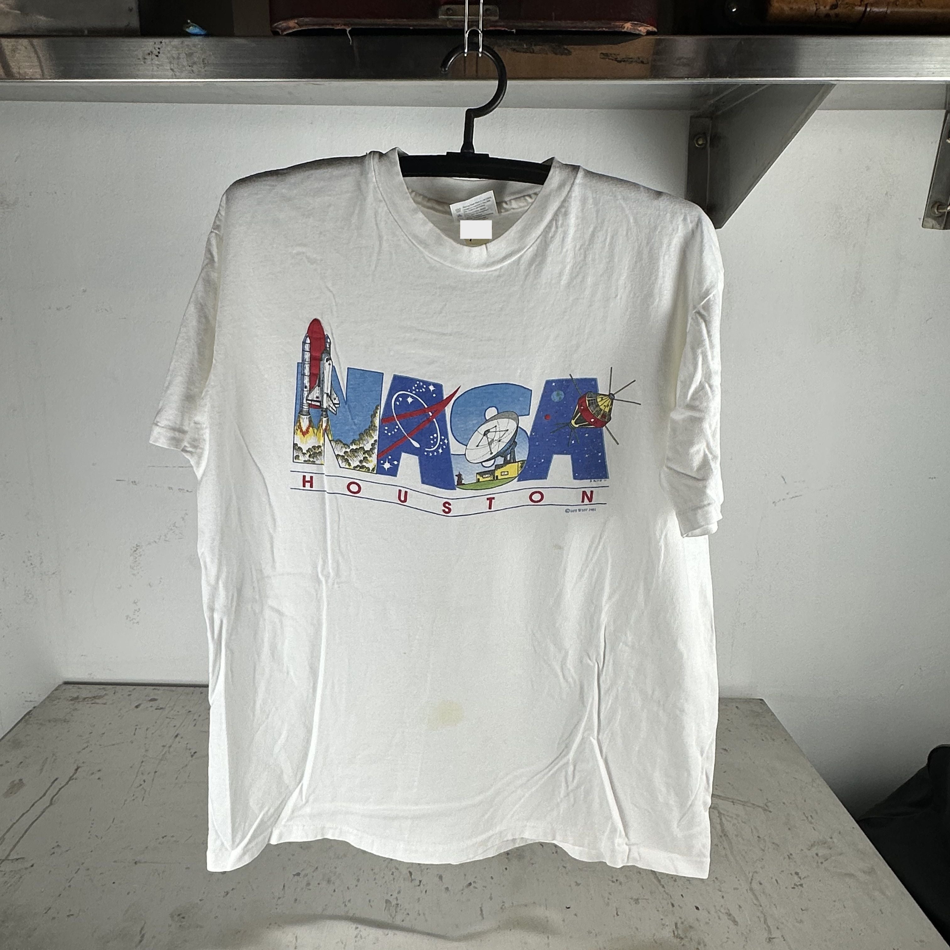 Vintage 1991 Nasa Houston Logo Space Artwork T Shirt