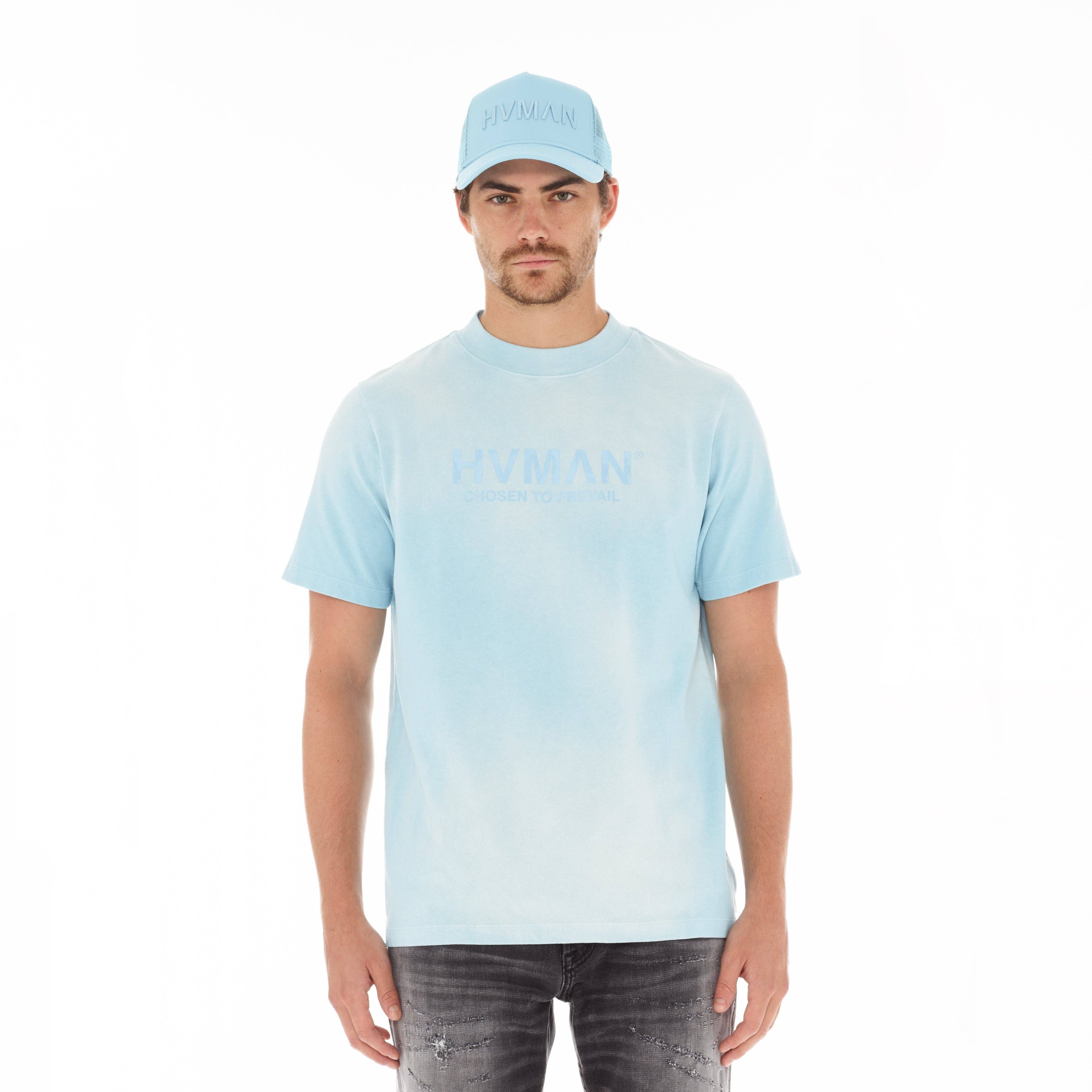 Hvman Basic Logo Tee in Sky