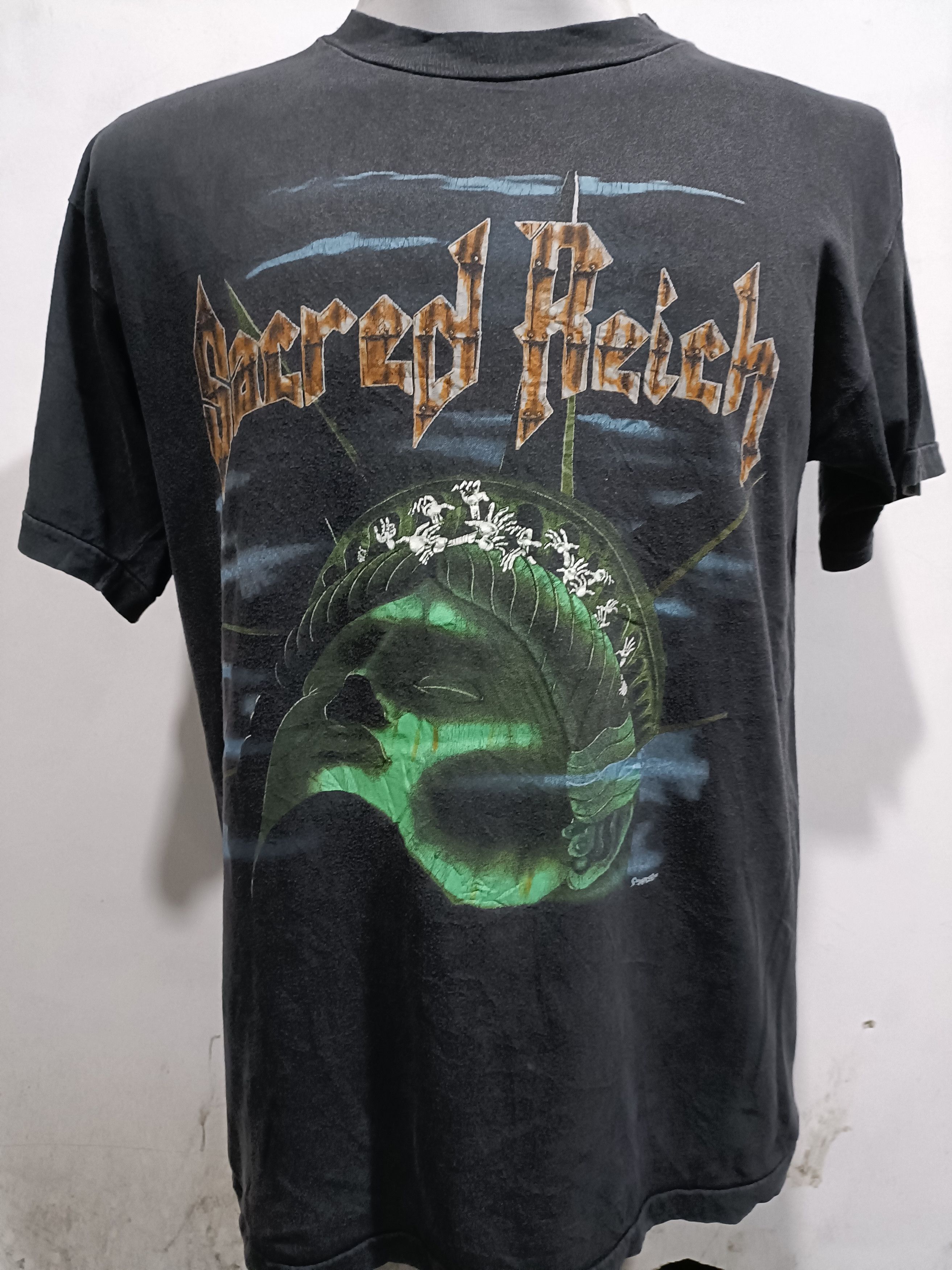 Vintage 1991 Sacred Reich European Tour T Shirt Hoodie, Sweatshirt | FlexRushtees.com
