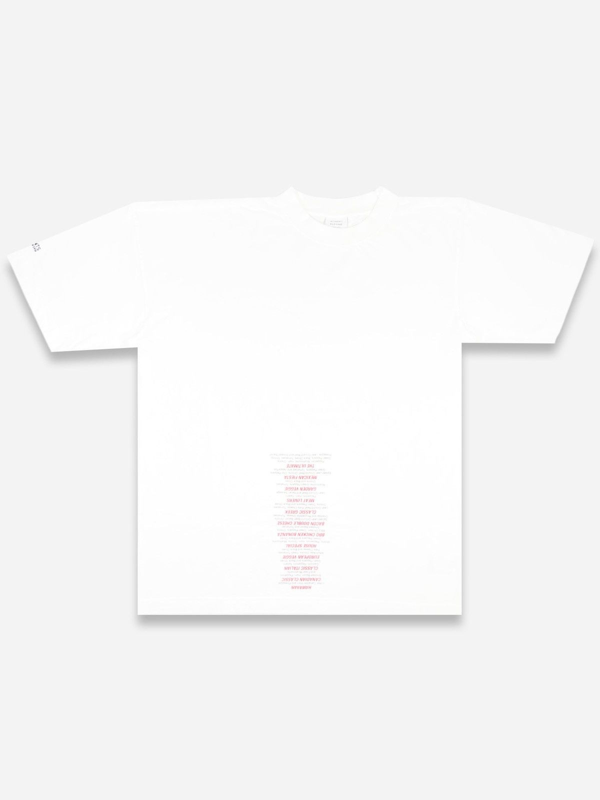 Vetements Asymmetrical Pizza Menu Tee Hoodie, Sweatshirt | FlexRushtees.com
