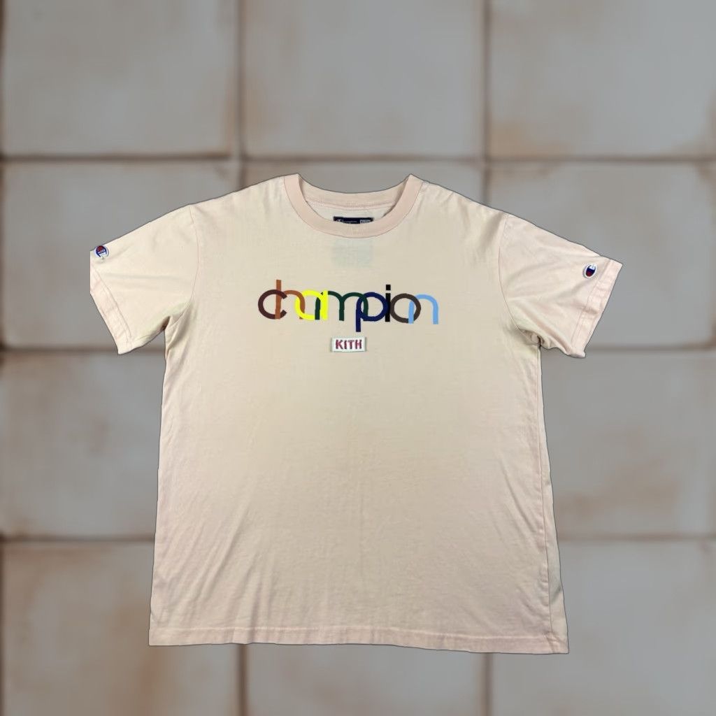 Champion Mens Double Logo Tee Xl Rainbow Cotton T Shirt User Kith X Champion Mens Double Hoodie, Sweatshirt