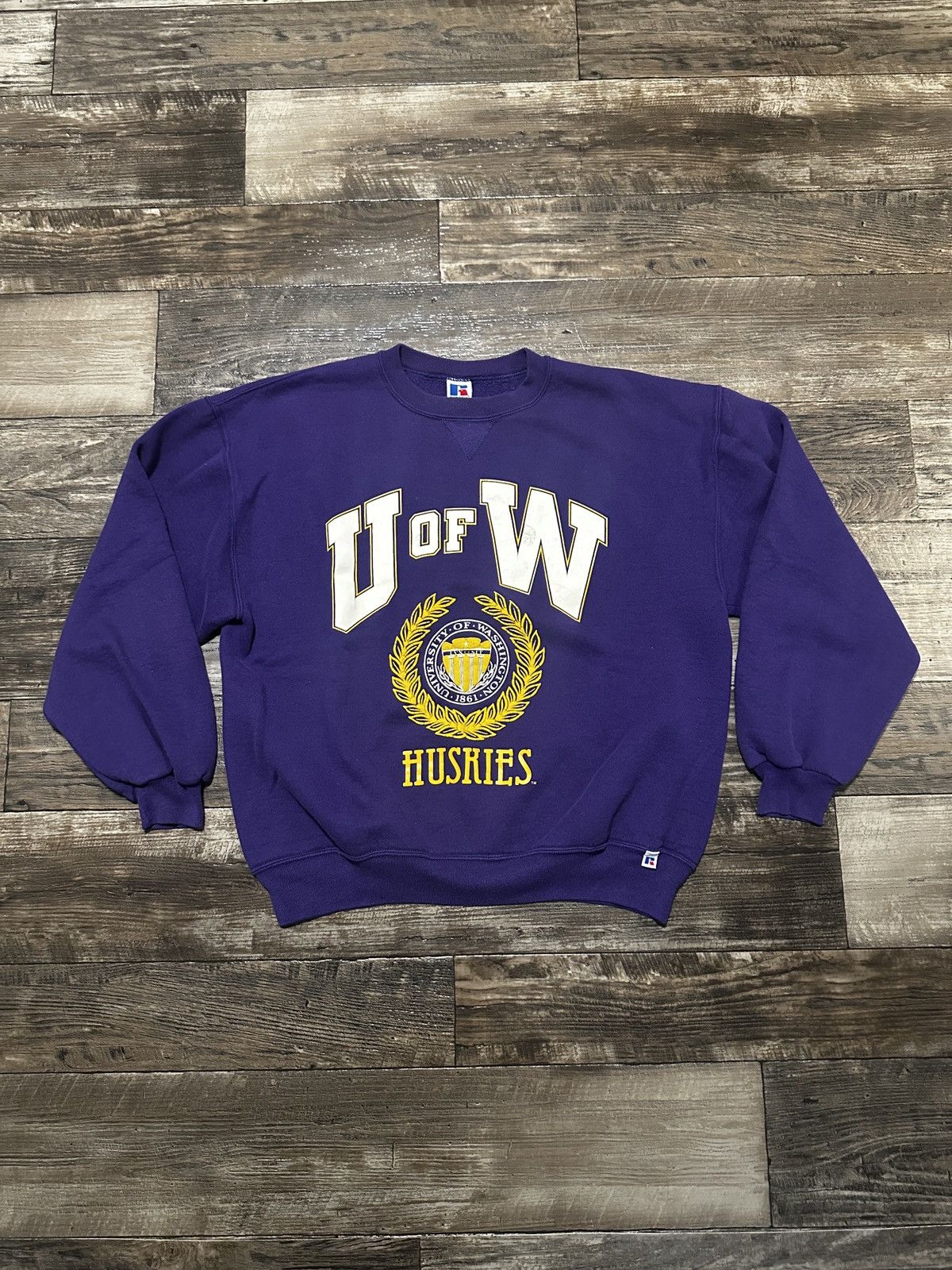 Athletic 90s Russell Athletic Uow Huskies Crewneck