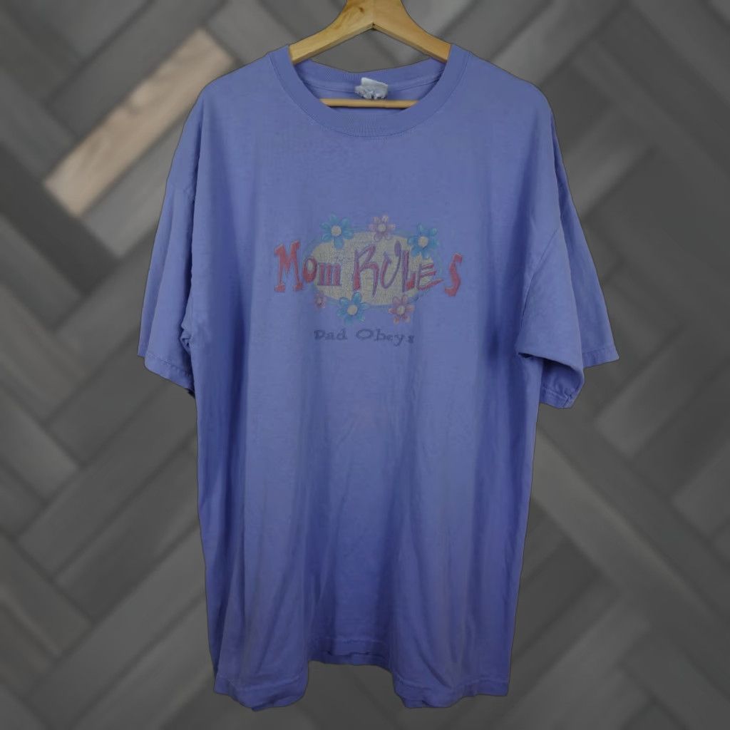 Gildan Mothers Day T Shirt Adult 2xl Purple Mom Rules Graphic Tee Gildan Men Crew Neck Short Sleeve Hoodie, Sweatshirt