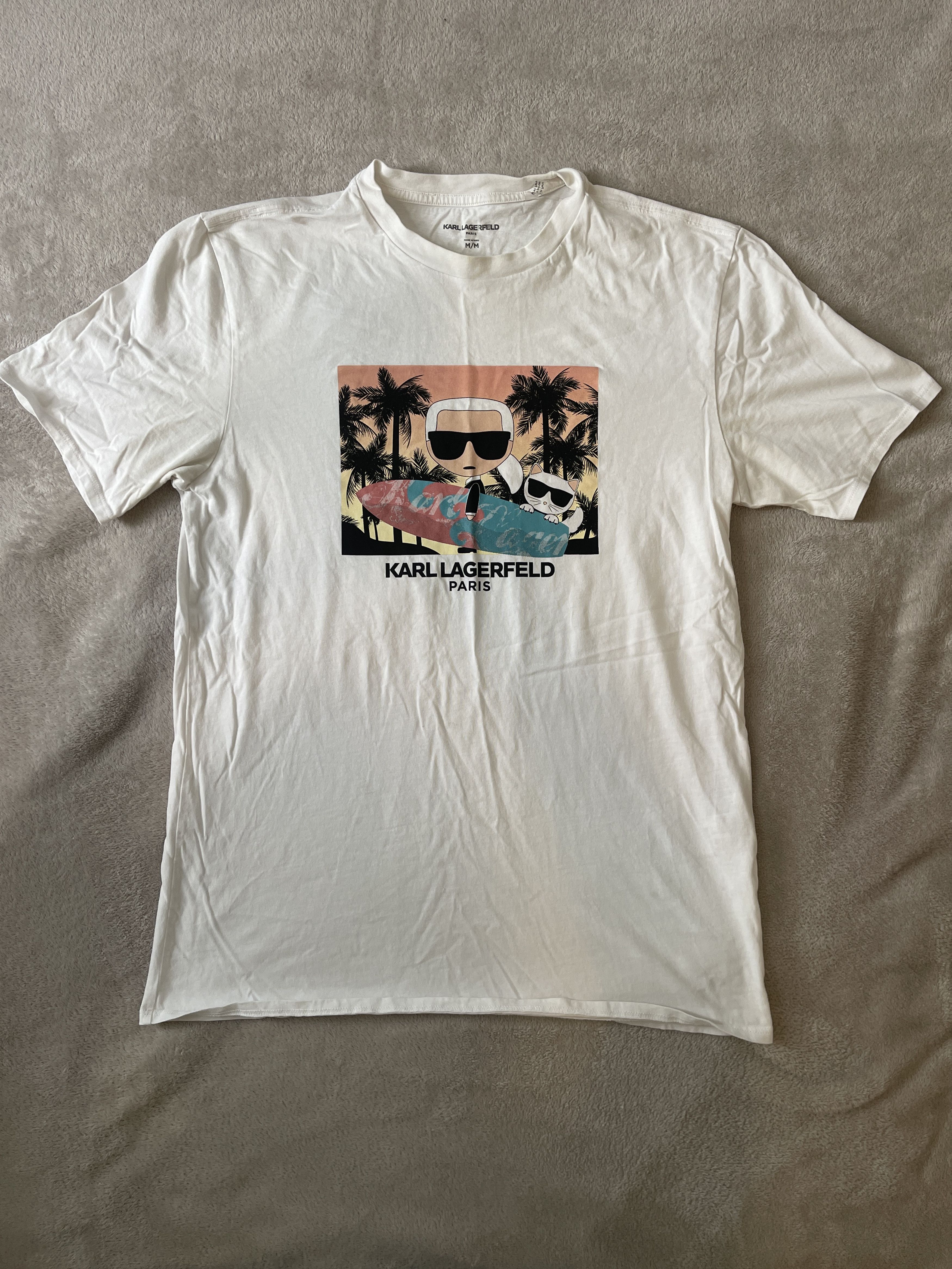 Lagerfeld Karl Lagerfeld Paris Surf Tee Graphic T Shirt White Hoodie, Sweatshirt | FlexRushtees.com