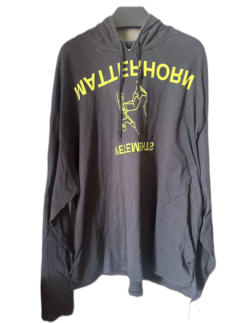 Vetements Black Lightweight Graphic Hoodie T-Shirts, Sweatshirt | FlexRushtees.com