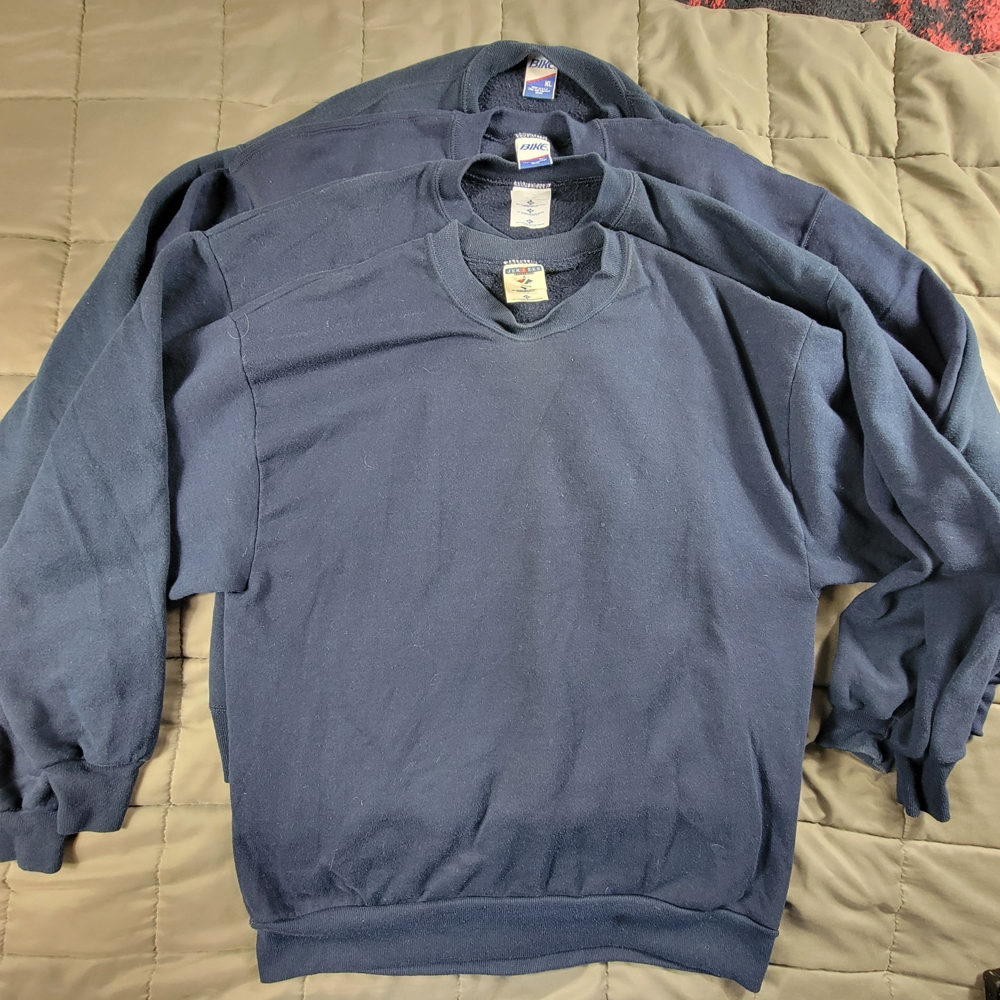 Other X Vintage Vintage Jerzees And Bike Mens Xl Dark Blue Pullover Long Sle