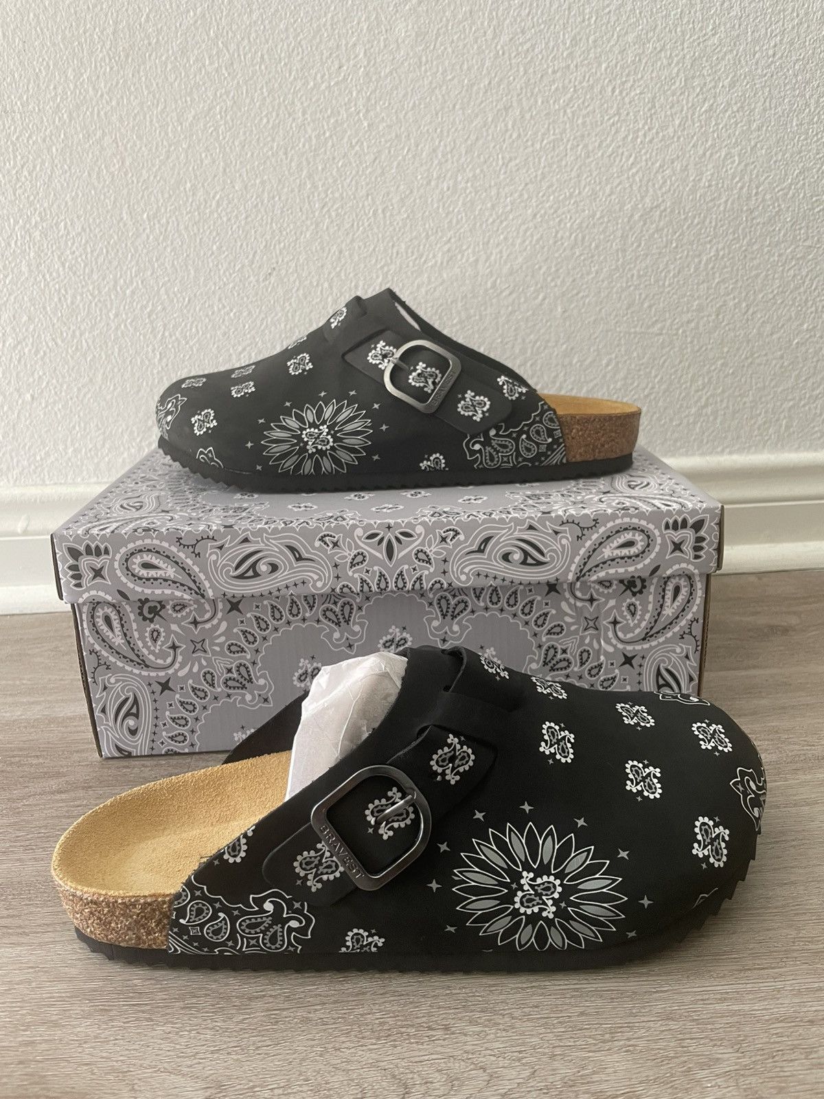 Bravest Studios Black Paisley Mules By Bravest Studios