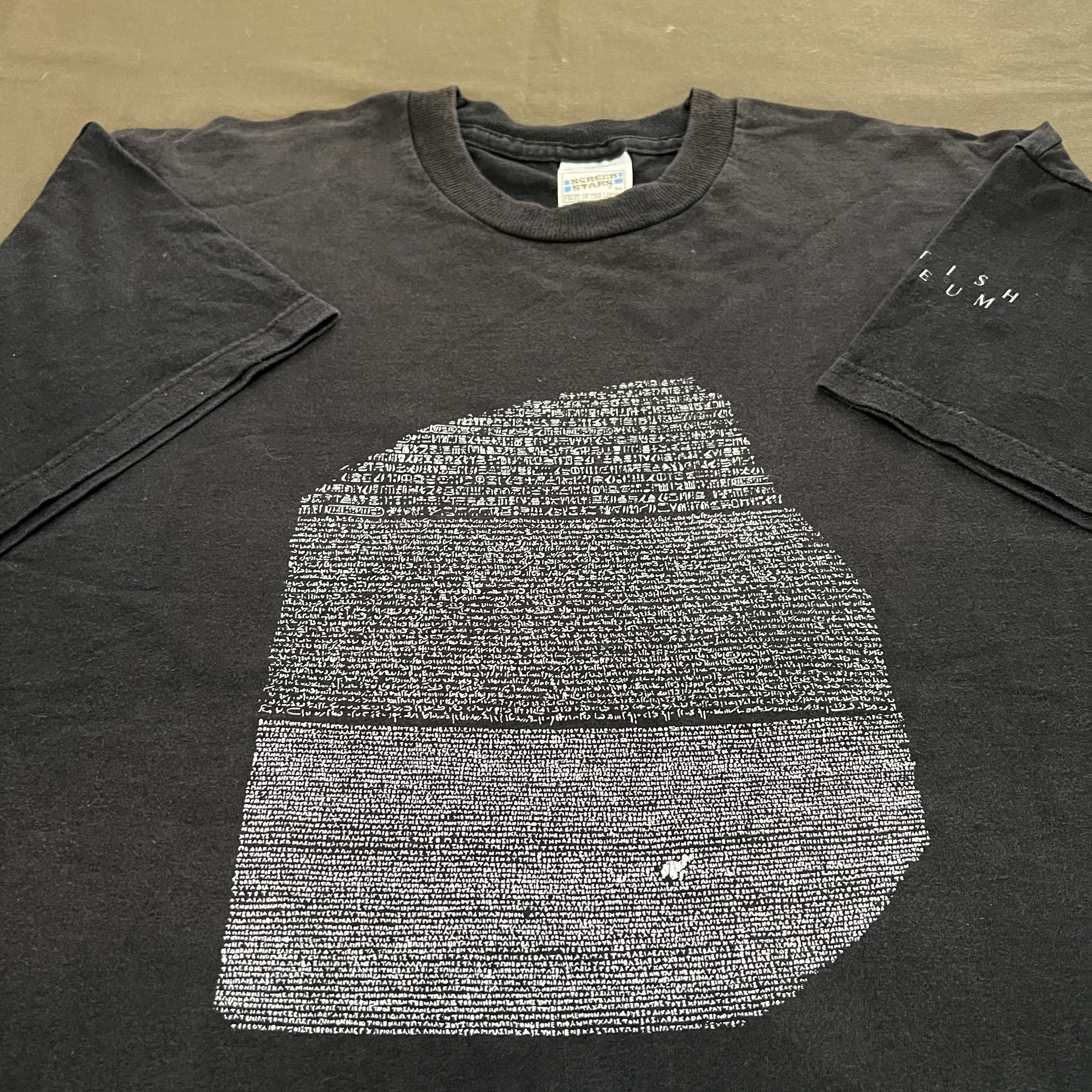 Vintage 90s Rosetta Stone Ancient British Museum Faded Art T-Shirts, Hoodie, Sweatshirt | FlexRushtees.com
