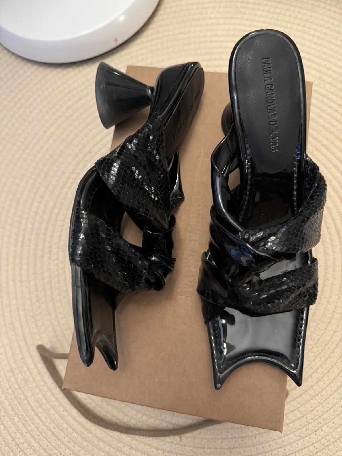 Paula Canovas Del Vas Paula Canovas Del Vas Black Diablo Heels Black Pleather 39