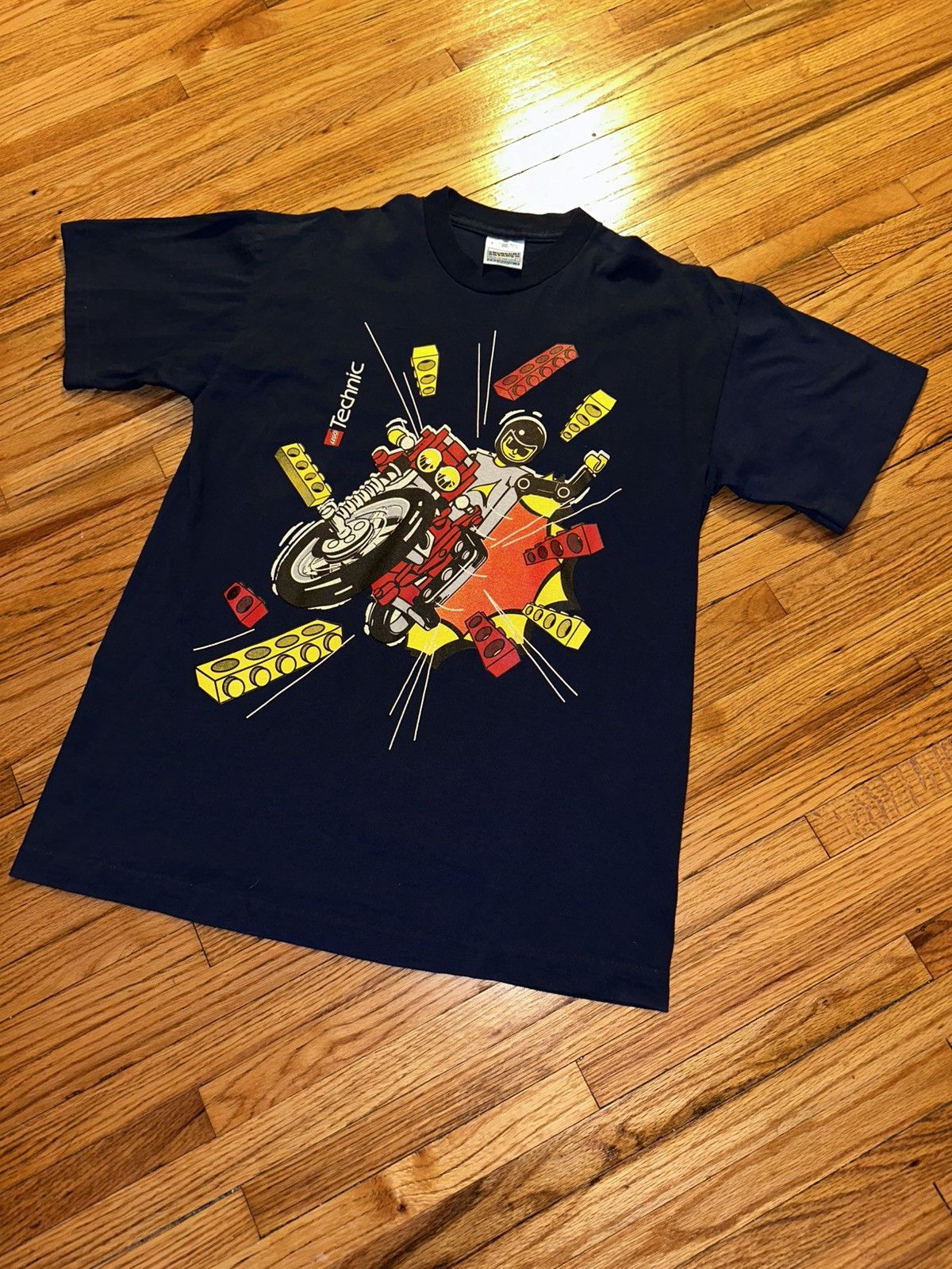 Lego Vintage 90 S Lego Technic T Shirt Navy Euro Screen Stars