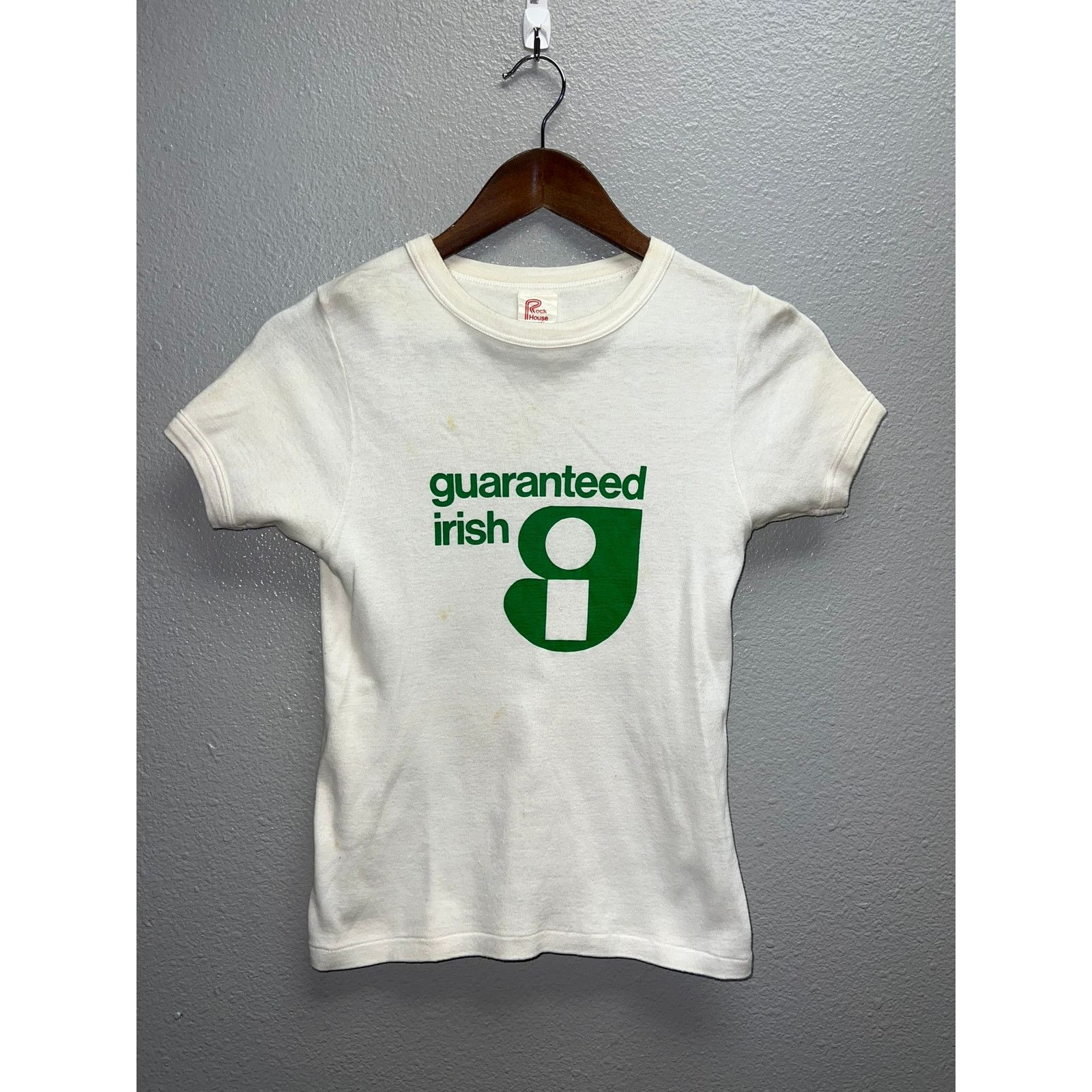 Vintage 60s Shirt Guaranteed Irish Rock House Tee 1960s S