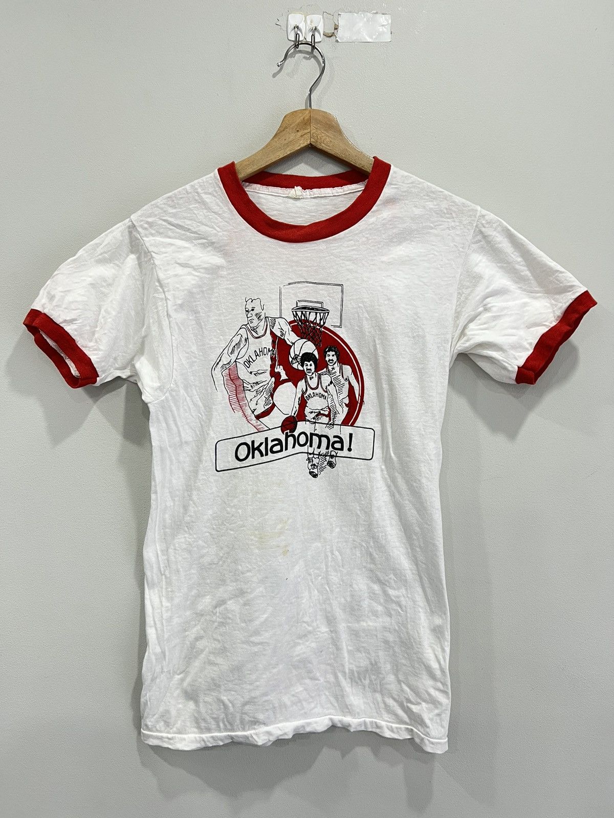 Vintage Oklahoma Basketball Ringer Tee Shirt 70s