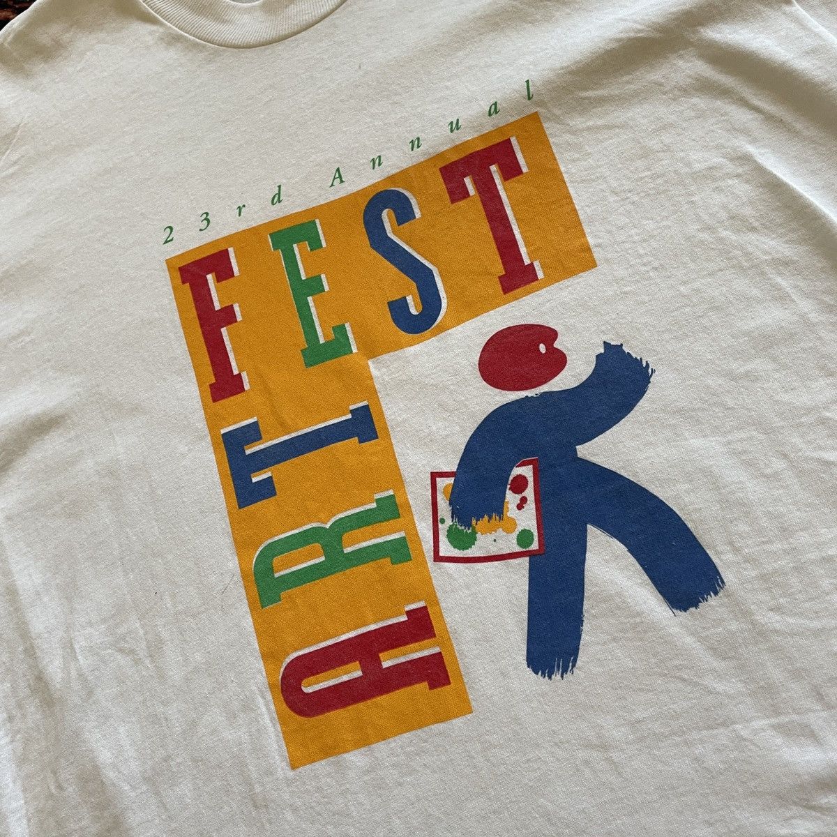 Vintage 90s Fruit Of The Loom Art Fest T Shirt L