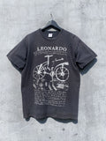 Vintage Vtg 90s Leonardo Da Vinci Paris Bike Art Tee T Shirt Faded Hoodie, Sweatshirt | FlexRushtees.com